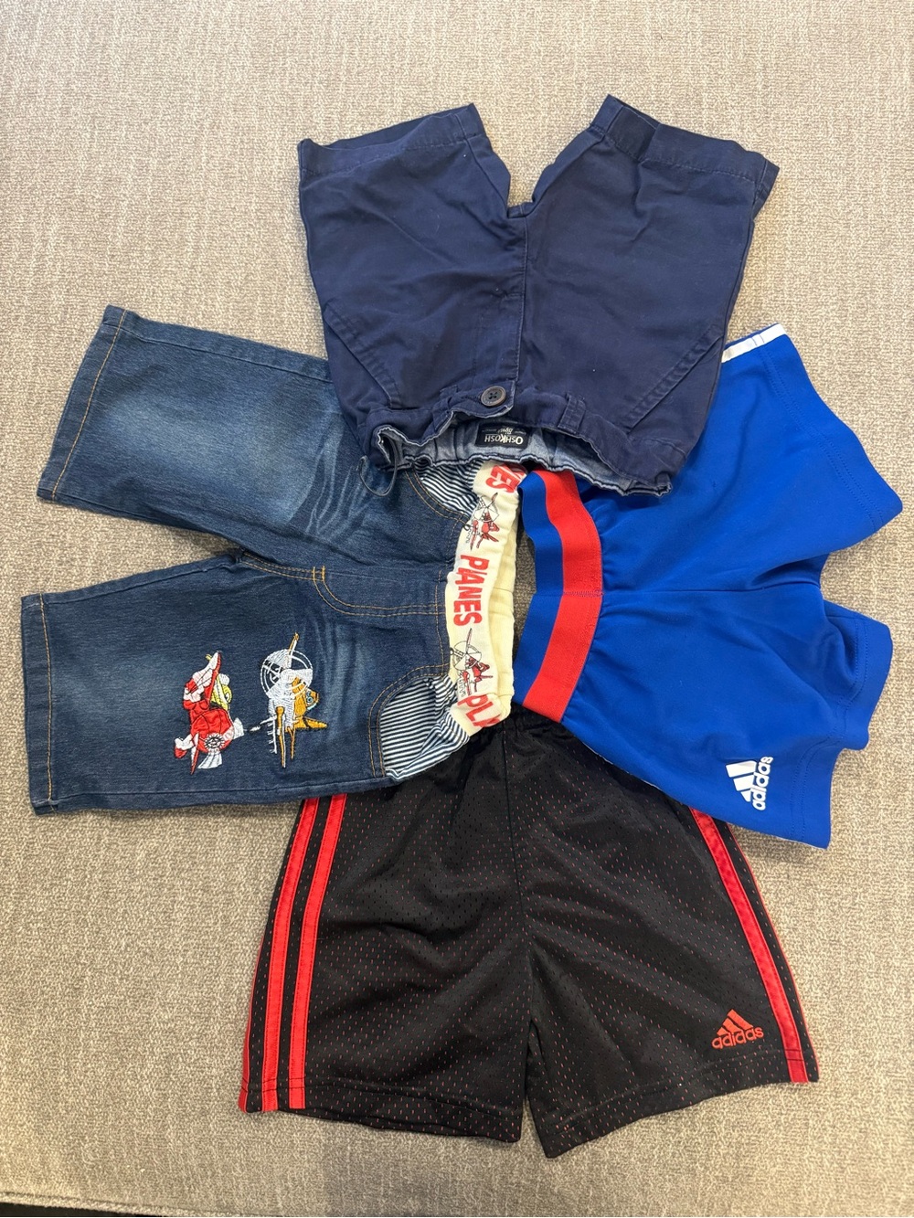 5-Piece Boys Clothing Bundle - NWT Red Belted Chinos & Athletic/Casual Shorts